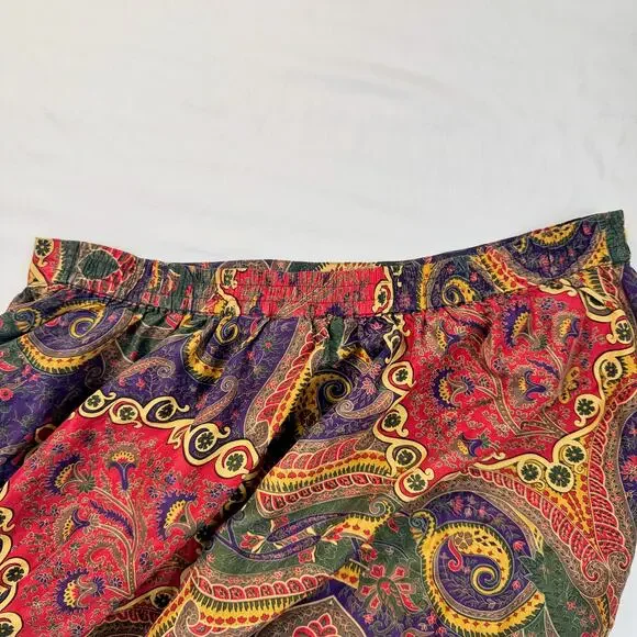 Valerie Stevens Pure Silk Paisley Midi Skirt Women’s 2XL Vintage Boho 90s Retro - Picture 11 of 15